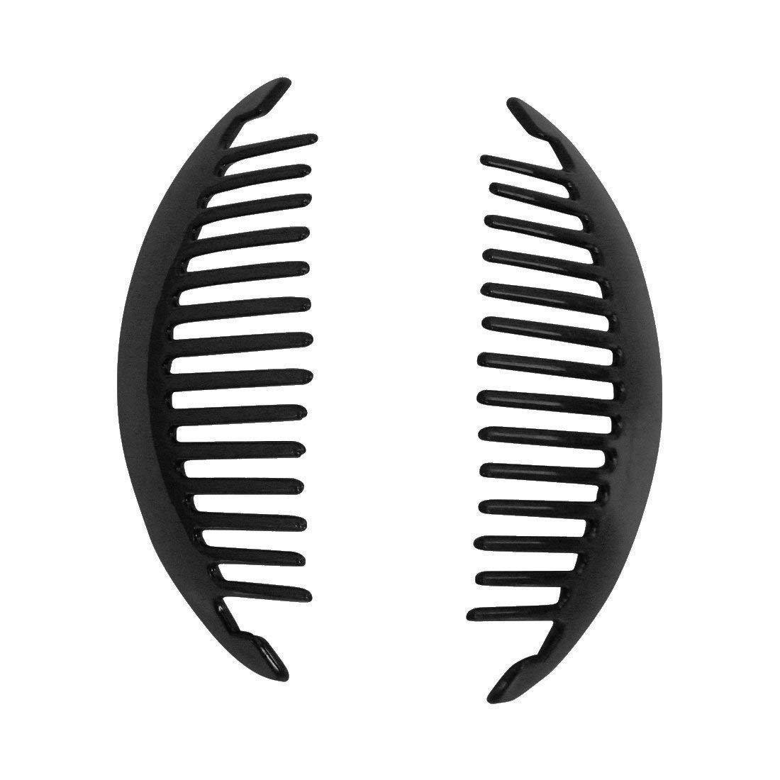 Black 6.5 Inch Banana Clip Hair Clincher Interlocking Two Sides Hair Comb