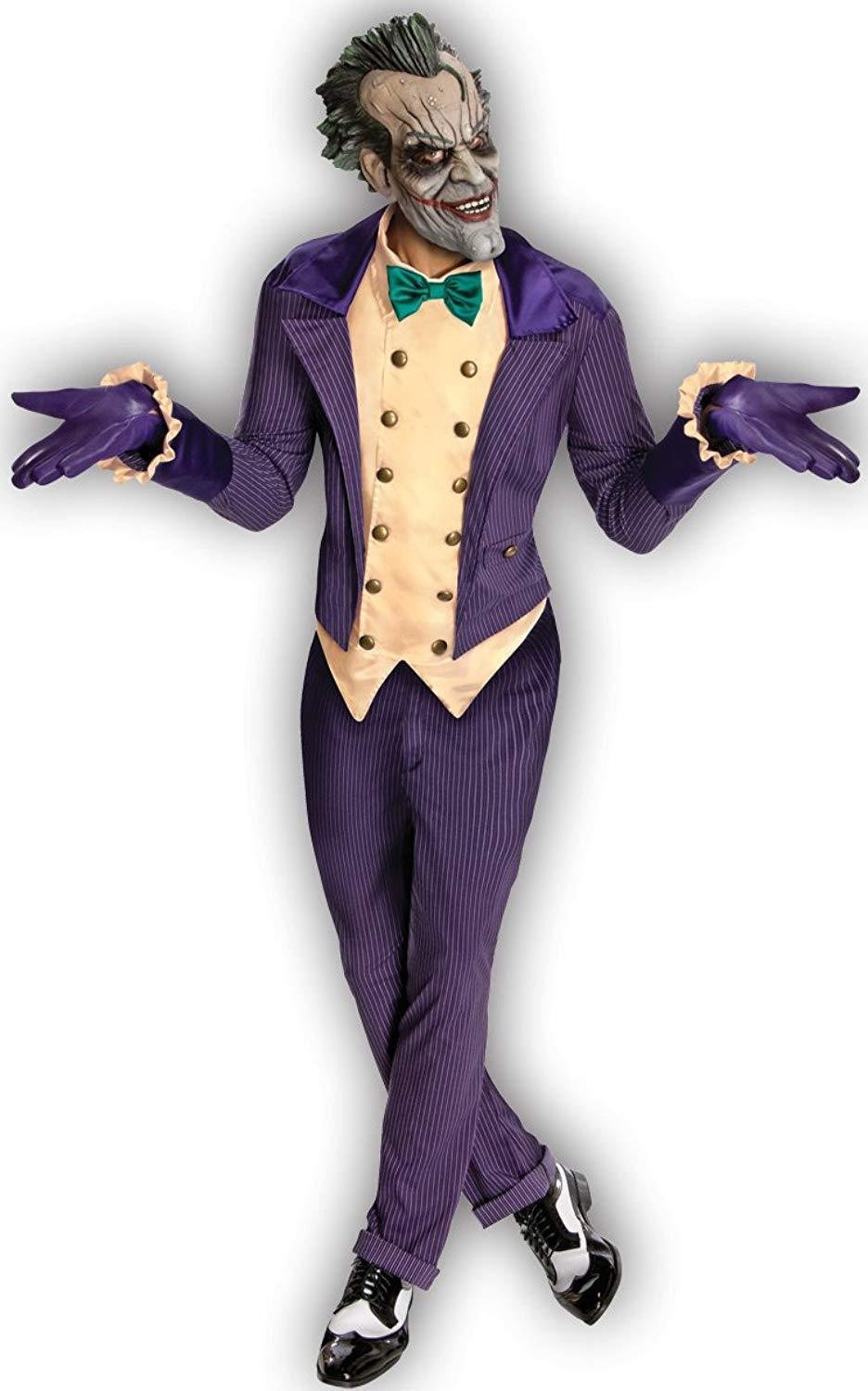 Joker Costume Adult Batman Arkham Halloween Fancy Dress