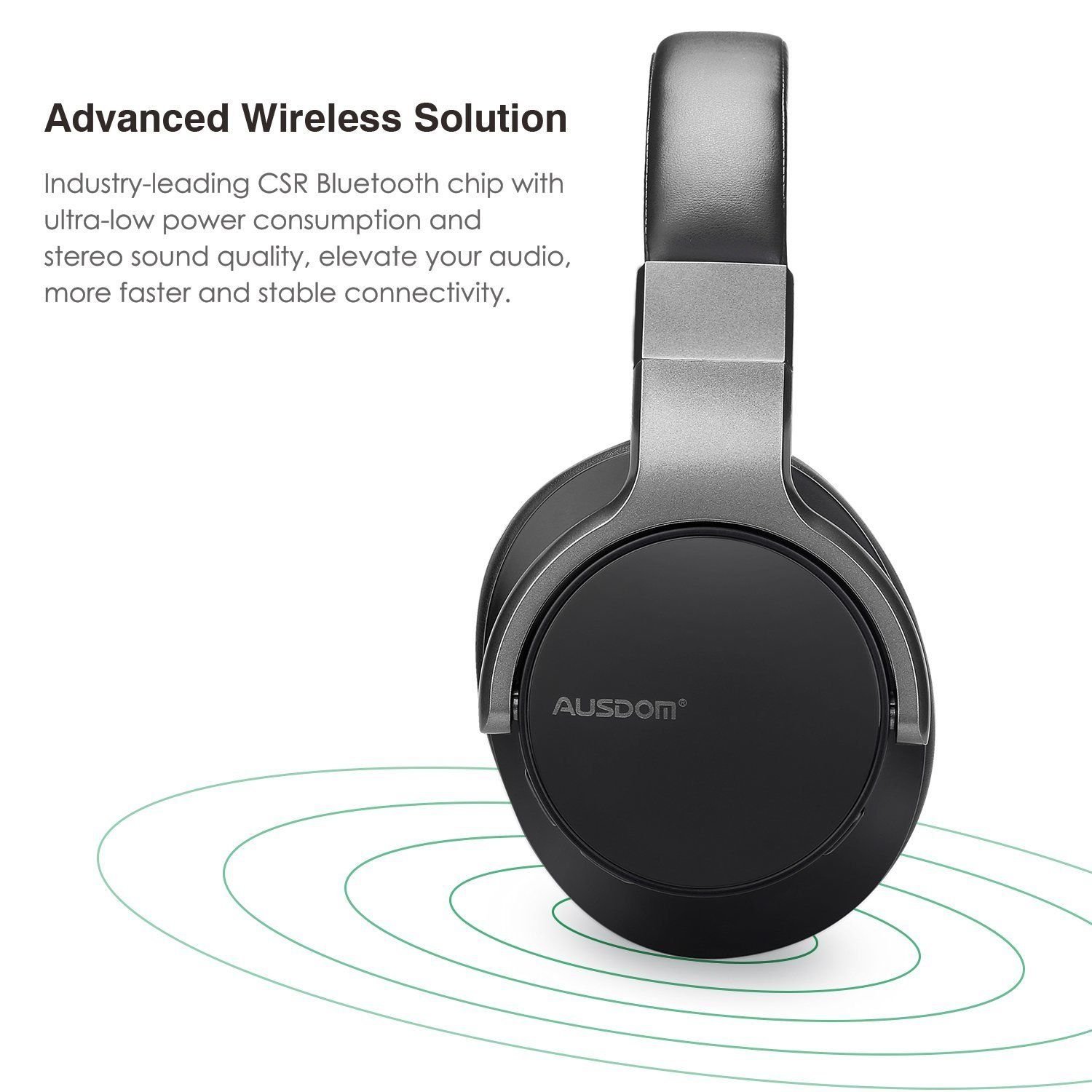 AUSDOM ANC8 Active Noise Cancelling Bluetooth Headphones, Wireless Over ...