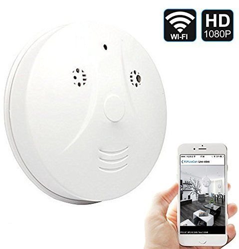 QUANDU Hidden Spy Camera WiFi Smoke Detector Camera DVR Mini Nanny Cam ...