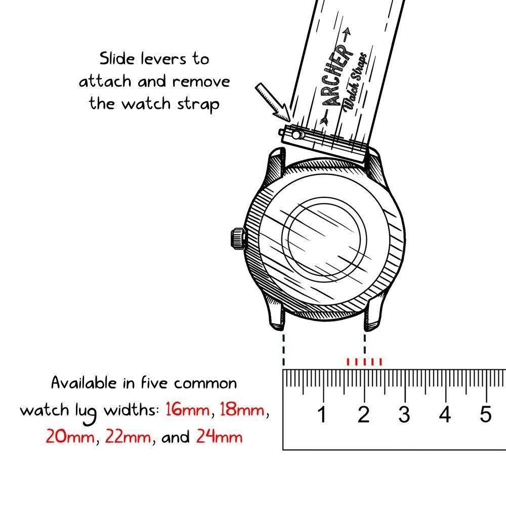 Archer Watch Straps Silicone Quick Release Soft Rubber Replacement Watch Bands