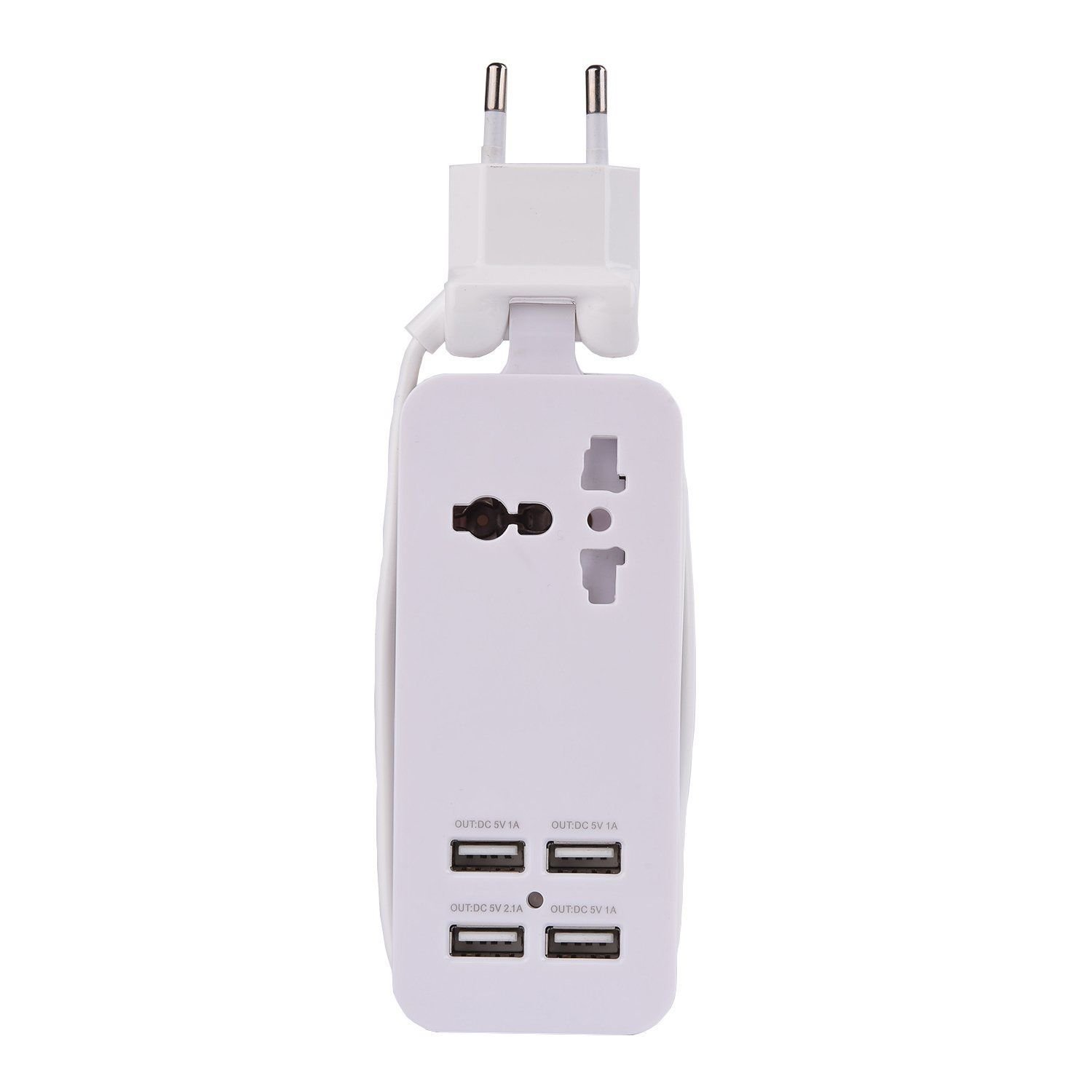 Europe USB Power Strip With 4 Ports USB Charger Station Outlets 5V 2.1A