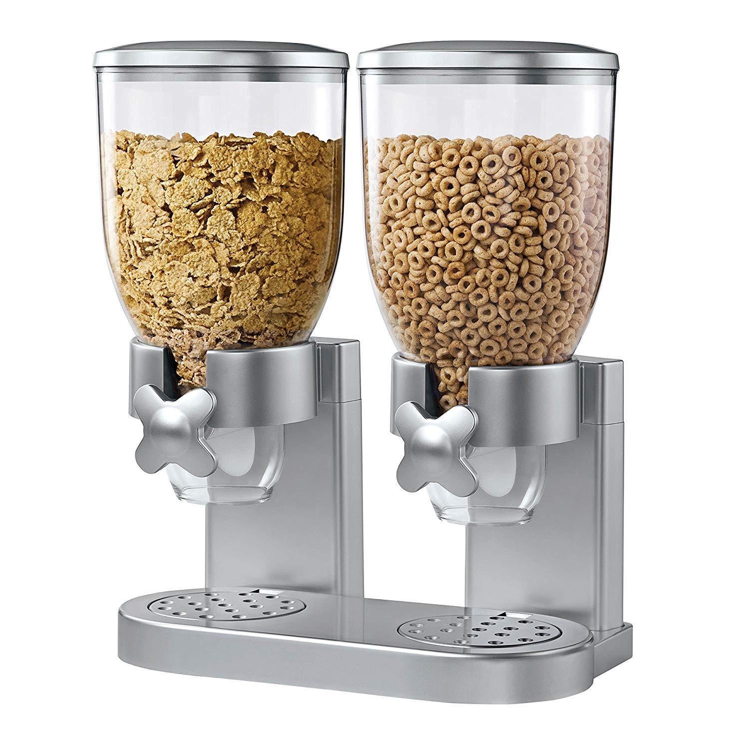Dry Food Dispenser Storage Cereal Oatmeal Keep Fresh Stainless Steel
