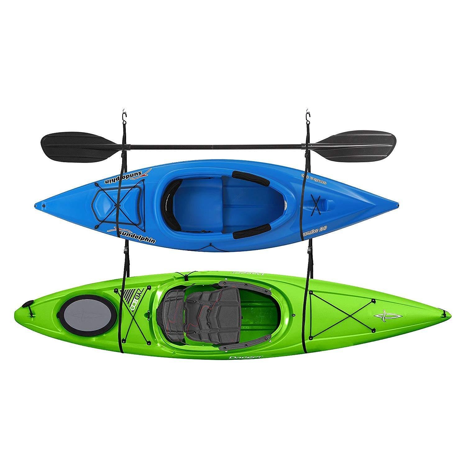 Garage Canoe Kayak Storage Wall Mount Strap Rack Hanger Canoeing