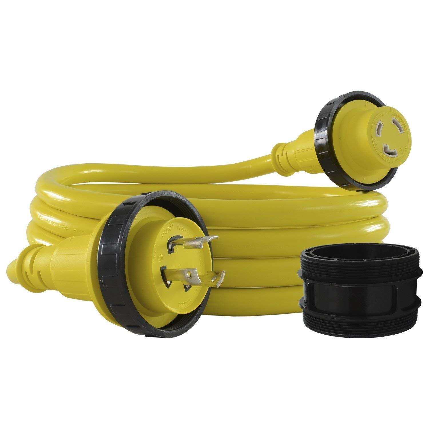 Conntek 17105050RE NEMA L530 30 Amp Marine Shore Power Cord, 50ft. Yellow