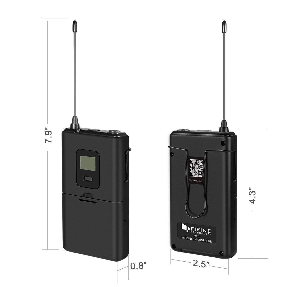 Fifine Wireless Microphone for PC & Mac, Lavalier Clipon