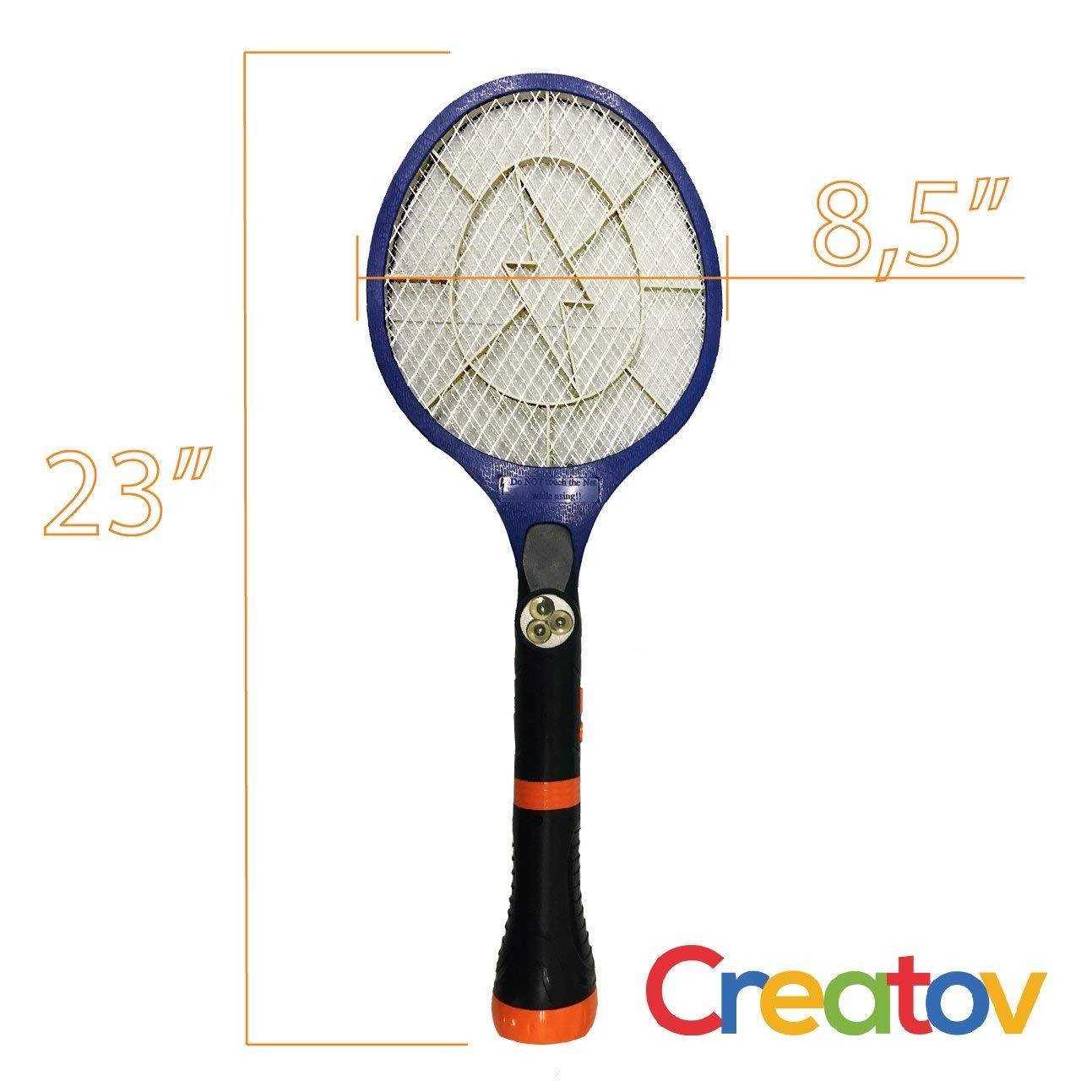 Electric Fly Swatter Bug Zapper USB Rechargeable Electronic Tennis