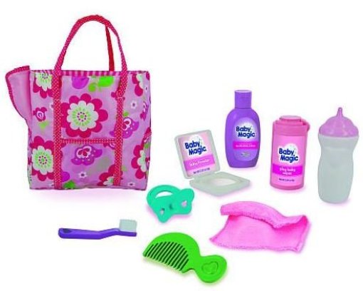 Baby Magic Doll Diaper Bag Gift Set - 10 Piece Accessory Play Set