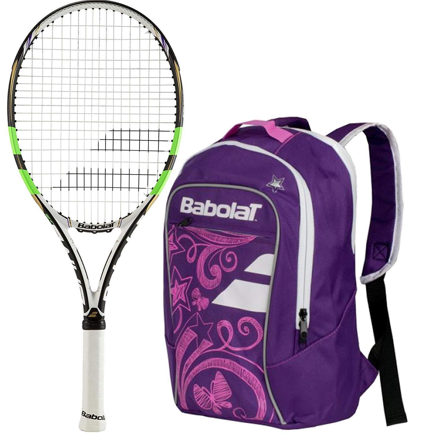 Babolat Pure Drive Junior 25" Pink Tennis Racquet bundled with a Purple