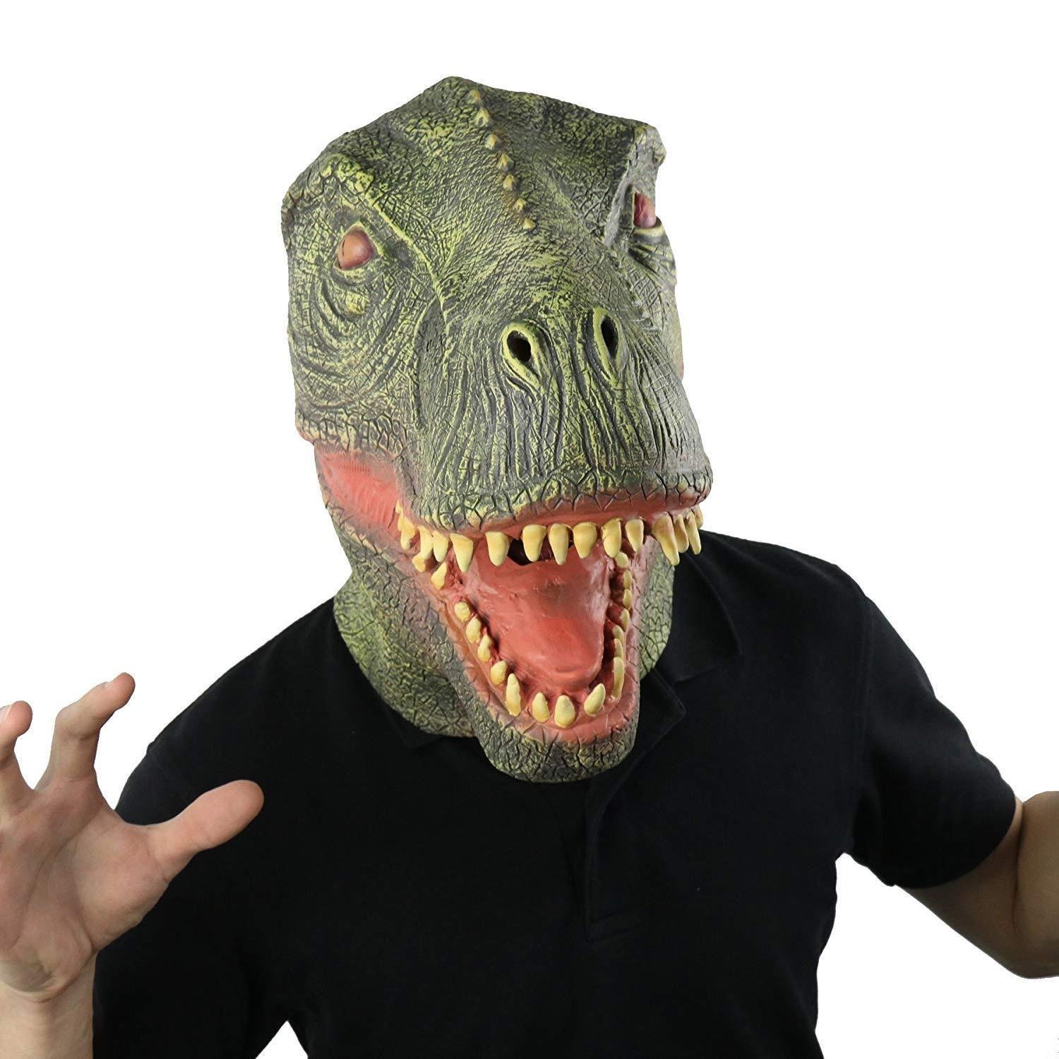 LarpGears Halloween Costume Mask Party Latex Animal T-rex Dinosaur Mask ...