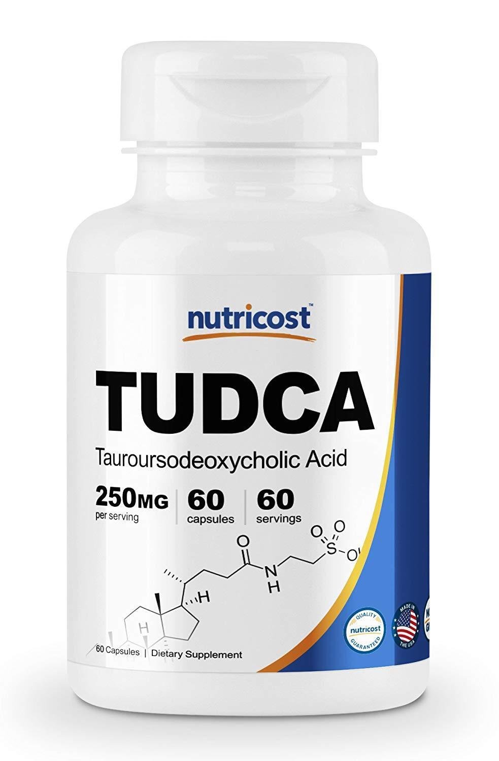 Nutricost Tudca 250mg, 60 Capsules Tauroursodeoxycholic Acid - Premium ...