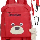 Cotton Kids Children Backpack with Safety Harness Organizer Bear for GirlsRed