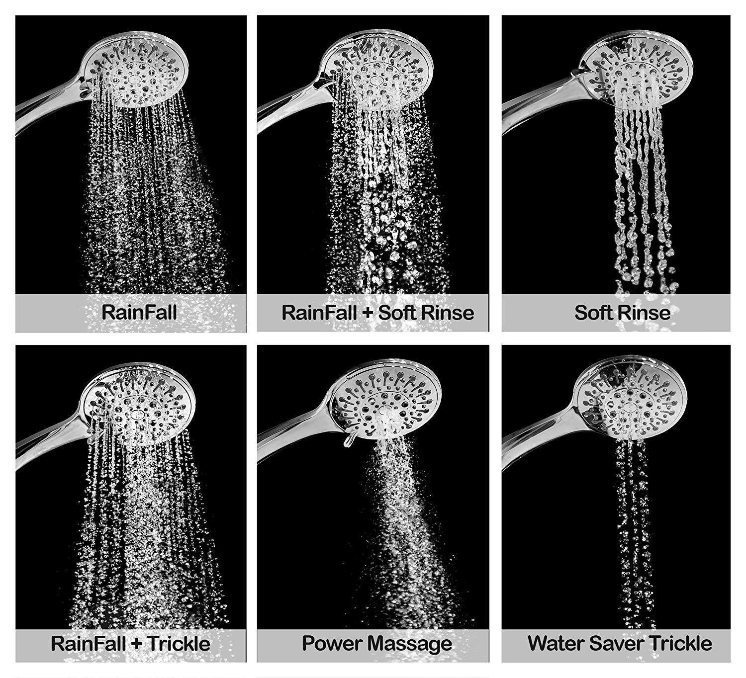 Aquarius Handheld Shower Head With Hose Extra Long Luxury Spa Grade