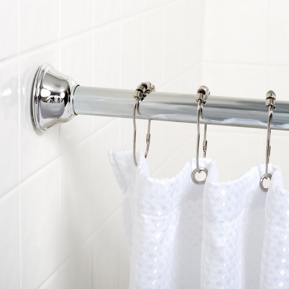 Zenna Home 771SS Tension Bathroom Shower Curtain Rod, 44 Inches to 72 ...