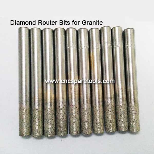 Long Life 8mm Flat-End Sintered Diamond Granite Hard Stone Cutting Bit CNC Milling Tools