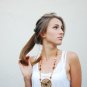 Soutache pendant, Brown, beige and gold pendant with bronzit, Embroidered pendant, Beaded pendant