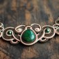 Soutache statement necklace, Green and beige necklace, Soutache jewelry, Embroidered necklace