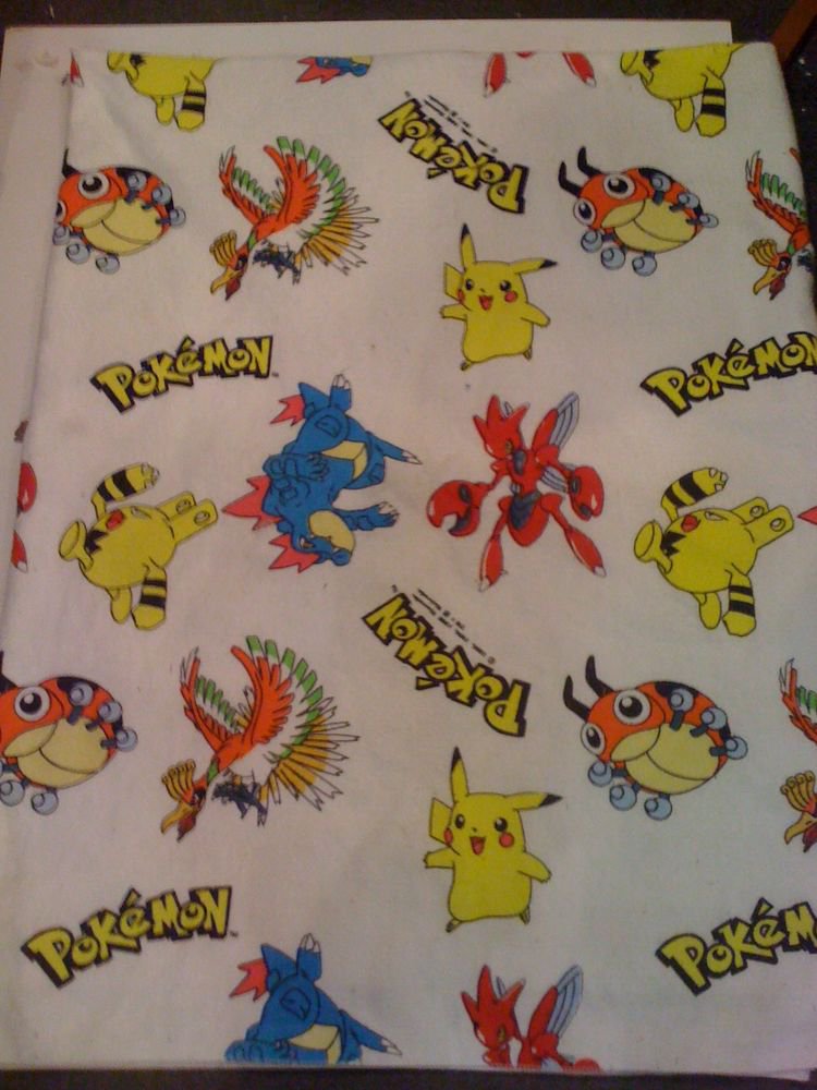 Vintage Original 90's Giant Pokemon Blanket by Disney 88"x 70" Pikachu