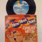 McDonald's Menu Music Great Hits 7" Terri Gibbs Donnie Iris One Way Rufus Chaka