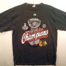 Chicago Blackhawks 2010 Stanley Cup Champions T Shirt Medium Gray EC NHL Hockey