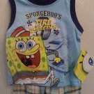 SpongeBob SquarePants Tire Inspection Outfit Tank Top & Shorts New Size 12 Mos.