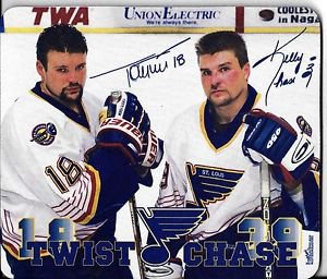 St.Louis Blues Mouse Pad Signed by Kelly Chase & Tony Twist New