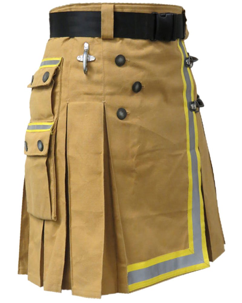 Khaki Fireman Tactical Duty Kilt 26 Waist Size Utility Cotton Kilt with