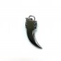 Ivory shape or Wolf tooth shape pendant with Black stone Tribal kPendant Necklace