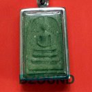 PRA SOMDEJ #GREEN - ANTIQUE THAI BUDDHA AMULET PENDANT with Locket