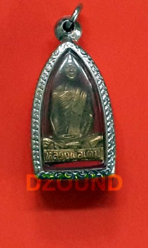 Pra statue LP.DERM Wat Nhong Poh - ANTIQUE THAI BUDDHA AMULET PENDANT with Locket