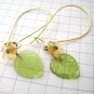 Yellow Daisy - sweet brass and glass earrings