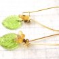 Yellow Daisy - sweet brass and glass earrings