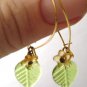 Yellow Daisy - sweet brass and glass earrings