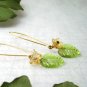Yellow Daisy - sweet brass and glass earrings