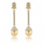 Wedding Pearl Earrings Austrian Crystal Bridal Dangle Champagne Earrings