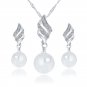 Fashion Jewelry Set Austrian Crystal Pearl Necklace Earring Bridal Wedding Set