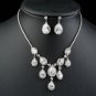 Wedding Bridal Zirconia Necklace and Drop Earrings Set CZ Bridal Wedding Set