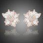 Rose Gold Bridal Stud Earrings Cubic Zirconia Wedding Vintage Flower Earrings