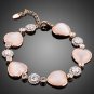 Rose Pink Fashion Bracelet Crystal  Cubic Zirconia  Pink  Rose Costume Bracelet