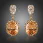 Rose Gold Earrings Champagne Cubic Zirconia earringsOrange Drop Fashion Earrings
