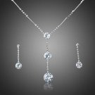 Crystal Bridal Set Cubic Zirconia Wedding Crystal Set Earrings & Necklace set