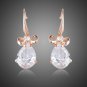 Rose Gold Plated Drop Earrings Cubic Zirconia Bridal Weddings Bowknot Earrings