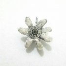 Bullet casing flower charmWhite quarz, double sided made in the USA