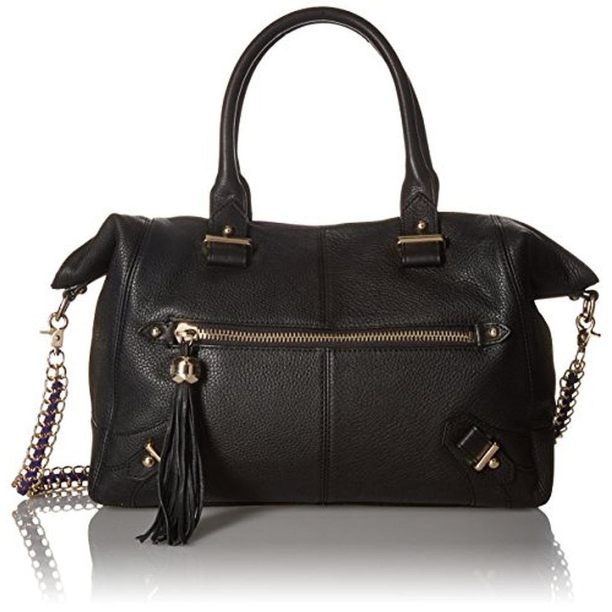Dolce Vita 6478 Womens Black Pebbled Leather Tote Handbag Purse Large BHFO