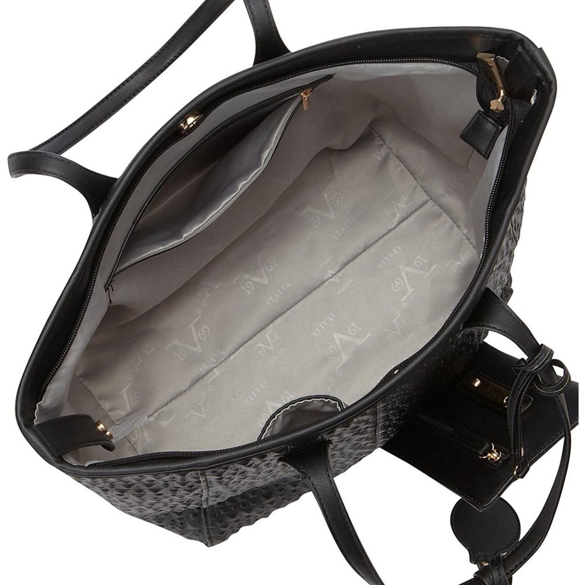 19V69 Italia Versace 19.69 5439 Womens Sistine Black Tote Handbag Large ...