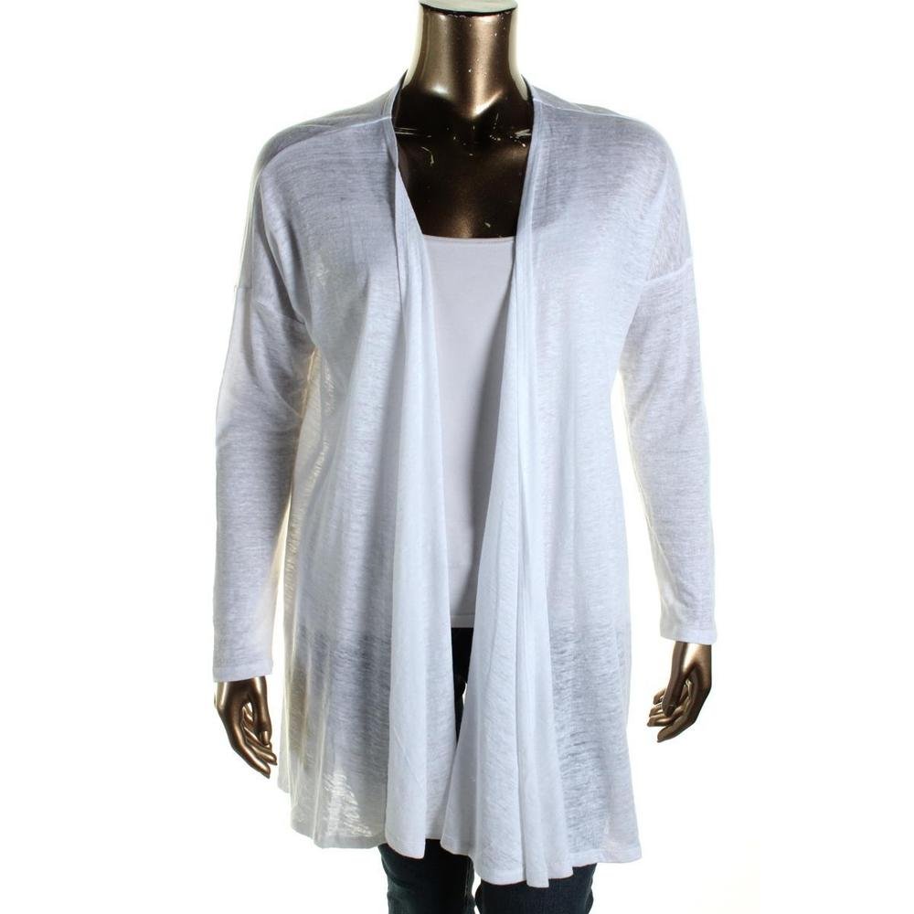 womens white linen cardigan