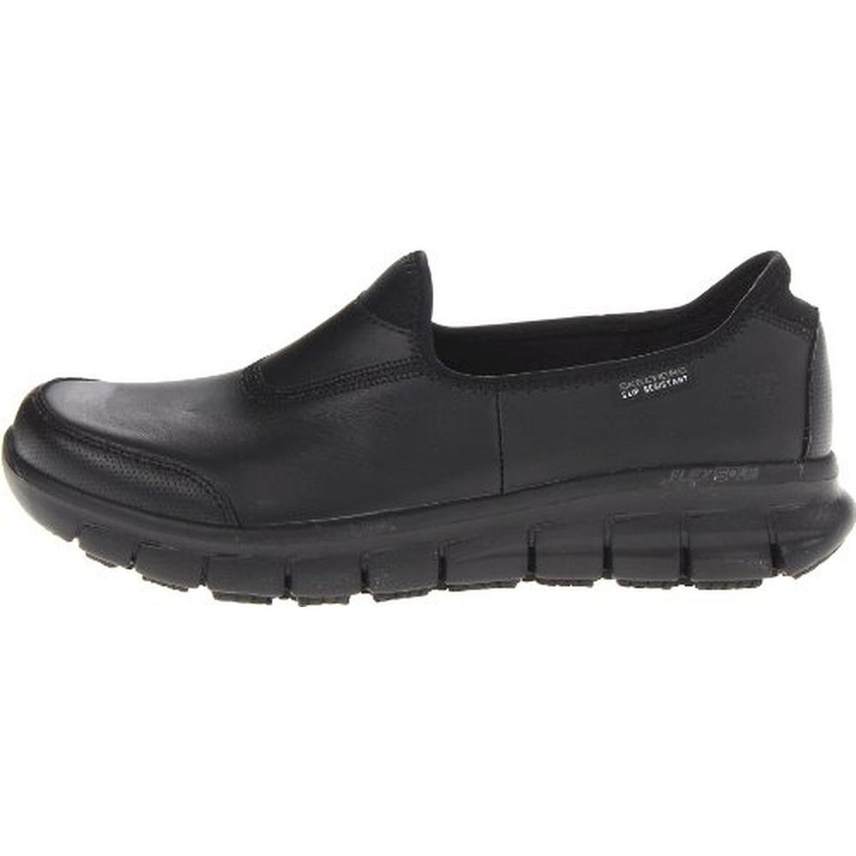 Skechers 9038 Womens Sure Track Black Leather Slip Resistant Work Shoes 8 Bhfo