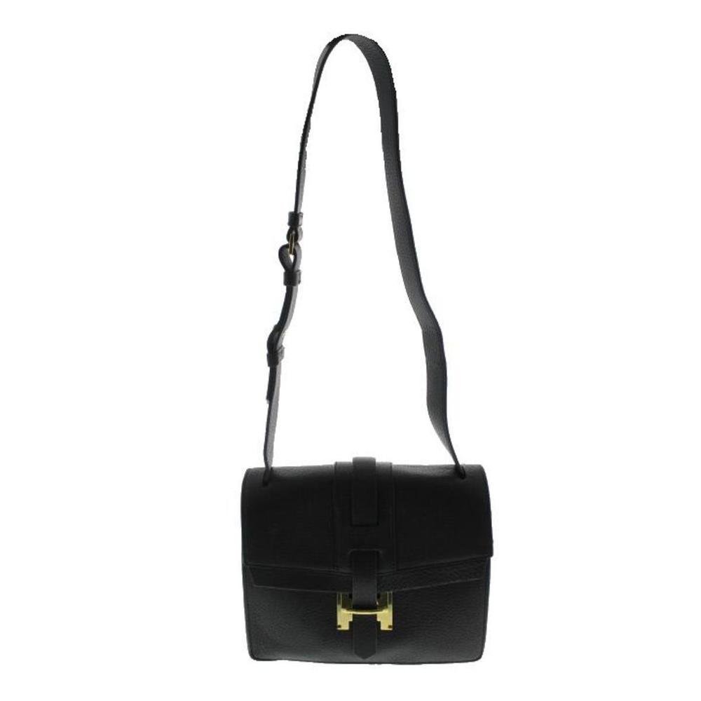 Halston Heritage 1910 Womens Black Leather Shoulder Handbag Medium BHFO