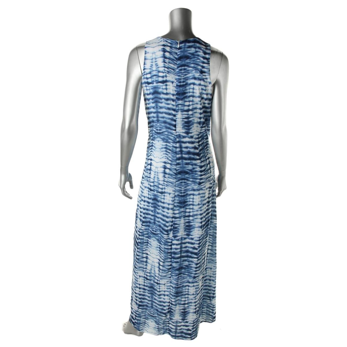 Karen Kane 2472 Womens Blue Printed Sleeveless Casual Maxi Dress XS BHFO