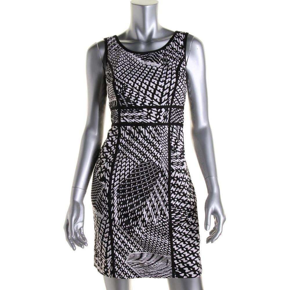 Calvin Klein 4105 Womens Printed Sleeveless Party Cocktail Dress